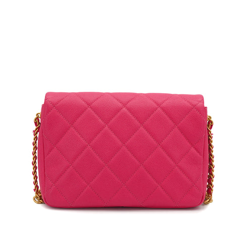CHANEL MATELASSE CHAIN SHOULDER BAG PINK CAVIAR SKIN GOLD HARDWARE 90332577