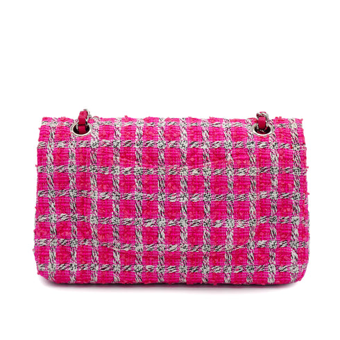 CHANEL MATELASSE CHAIN SHOULDER BAG PINK TWEED SILVER HARDWARE 90335041
