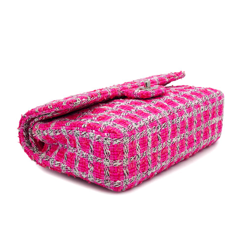 CHANEL MATELASSE CHAIN SHOULDER BAG PINK TWEED SILVER HARDWARE 90335041