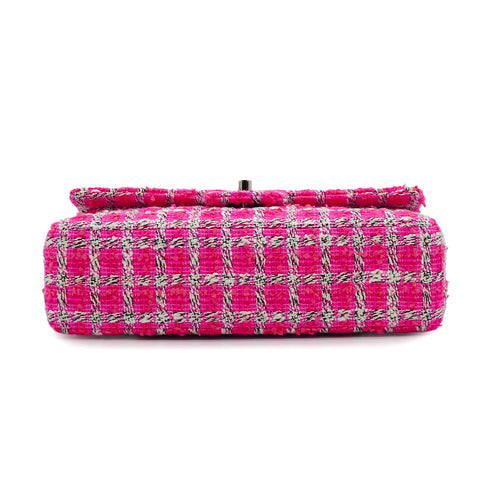 CHANEL MATELASSE CHAIN SHOULDER BAG PINK TWEED SILVER HARDWARE 90335041