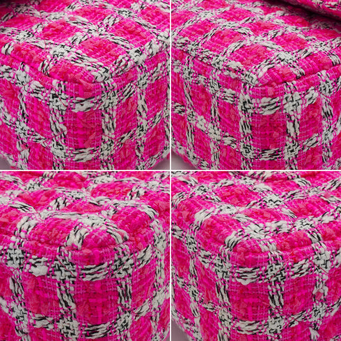 CHANEL MATELASSE CHAIN SHOULDER BAG PINK TWEED SILVER HARDWARE 90335041