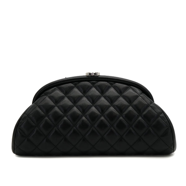 CHANEL MATELASSE CLUTCH BAG BLACK LAMB SKIN 90319699