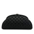 CHANEL MATELASSE CLUTCH BAG BLACK LAMB SKIN SILVER HARDWARE 90317002