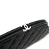 CHANEL MATELASSE CLUTCH BAG BLACK LAMB SKIN SILVER HARDWARE 90317002