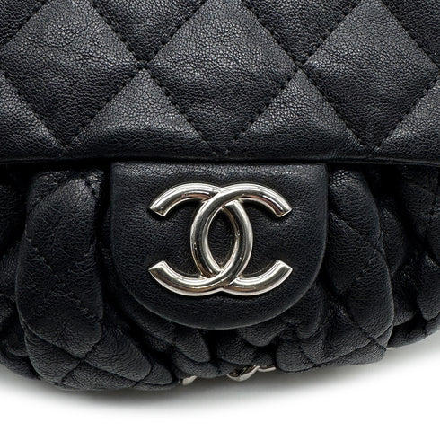 CHANEL MATELASSE COCOMARK CHAIN AROUND SHOULDER BAG BLACK LEATHER 90314412