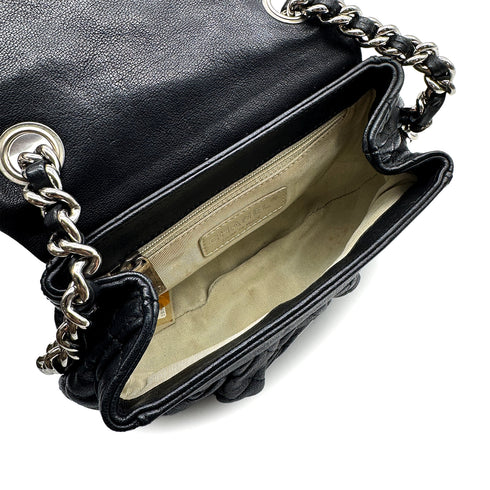CHANEL MATELASSE COCOMARK CHAIN AROUND SHOULDER BAG BLACK LEATHER 90314412