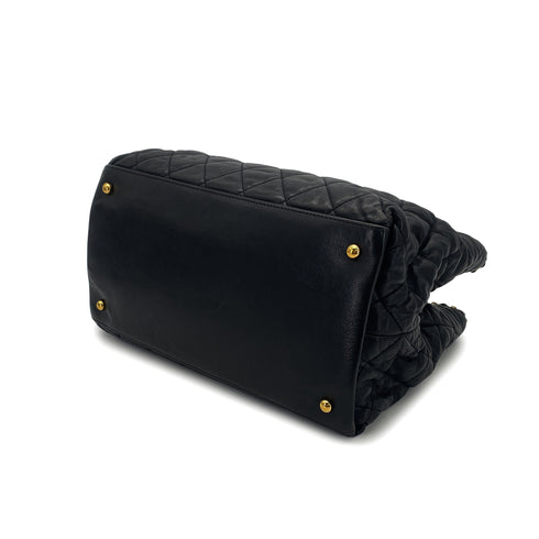 CHANEL MATELASSE COCOMARK CHAIN SHOULDER BAG BLACK LEATHER GOLD HARDWARE 90322778