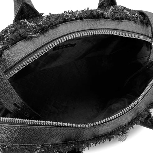 CHANEL MATELASSE COCOMARK CHAIN SHOULDER HAND BAG BLACK WHITE TWEED 90313405