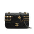 CHANEL MATELASSE COCO CLIPS CHAIN SHOULDER BAG RHINESTONE FAUX PEARL BLACK LAMB SKIN GOLD HARDWARE 90331664
