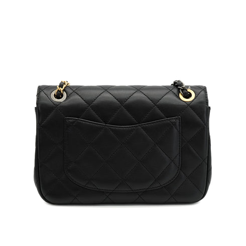 CHANEL MATELASSE COCO CLIPS CHAIN SHOULDER BAG RHINESTONE FAUX PEARL BLACK LAMB SKIN GOLD HARDWARE 90331664
