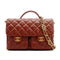CHANEL MATELASSE DOUBLE COCOMARK CHAIN SHOULDER HAND BAG BROWN LEATHER GOLD HARDWARE 90342593