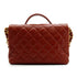 CHANEL MATELASSE DOUBLE COCOMARK CHAIN SHOULDER HAND BAG BROWN LEATHER GOLD HARDWARE 90342593