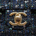 CHANEL MATELASSE FAUX PEARL HAND CHAIN SHOULDER BAG BLACK NAVY SEQUINS LEATHER GOLD HARDWARE 90343005