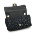 CHANEL MATELASSE FAUX PEARL HAND CHAIN SHOULDER BAG BLACK NAVY SEQUINS LEATHER GOLD HARDWARE 90343005