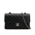 CHANEL CLASSIC FLAP SMALL CHAIN SHOULDER BAG BLACK CAVIAR SKIN SILVER HARDWARE 90334169