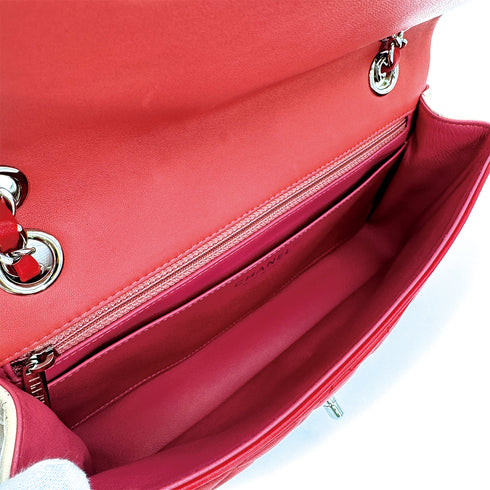 CHANEL MATELASSE MEDIUM CHAIN SHOULDER BAG PINK LAMB SKIN SILVER HARDWARE 90311833