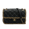 CHANEL MATELASSE FAUX PEARL CHAIN SHOULDER BAG BLACK LEATHER 90332580