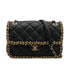 CHANEL MATELASSE FAUX PEARL CHAIN SHOULDER BAG BLACK LEATHER 90332580