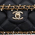 CHANEL MATELASSE FAUX PEARL CHAIN SHOULDER BAG BLACK LEATHER 90332580