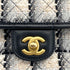 CHANEL MATELASSE TWEED CHAIN HAND SHOULDER BAG BEIGE BLACK GOLD HARDWARE 90324760