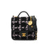 CHANEL MATELASSE TWEED CHAIN HAND SHOULDER BAG PINK BLACK GOLD HARDWARE 90332582