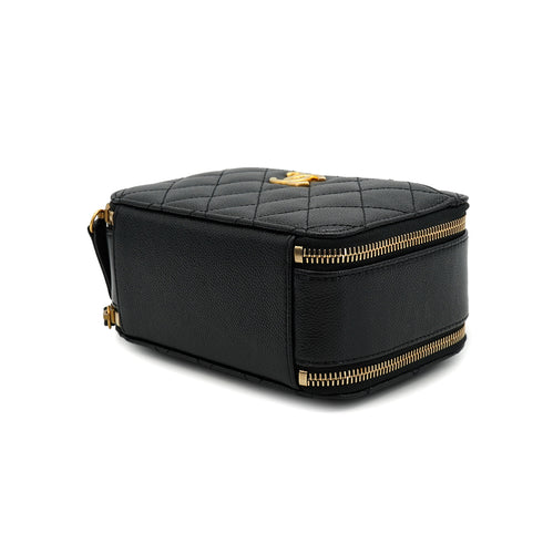 CHANEL MATELASSE VANITY CHAIN SHOULDER BLACK CAVIAR SKIN GOLD HARDWARE 90334153
