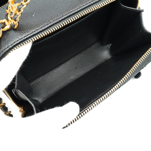 CHANEL MATELASSE VANITY CHAIN SHOULDER BLACK CAVIAR SKIN GOLD HARDWARE 90334153