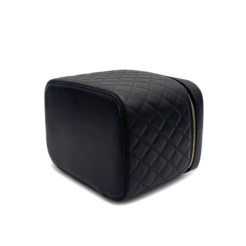 CHANEL MATELASSE VANITY HAND BAG BLACK CAVIAR SKIN GOLD HARDWARE 90319989