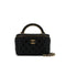 CHANEL MATELASSE VANITY HAND SHOULDER BAG BLACK LAMB SKIN GOLD HARDWARE 90335801