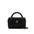 CHANEL MATELASSE VANITY HAND SHOULDER BAG BLACK LAMB SKIN GOLD HARDWARE 90335801
