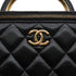 CHANEL MATELASSE VANITY HAND SHOULDER BAG BLACK LAMB SKIN GOLD HARDWARE 90335801