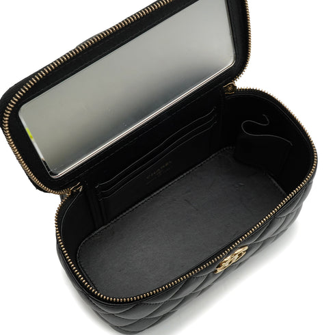 CHANEL MATELASSE VANITY HAND SHOULDER BAG BLACK LAMB SKIN GOLD HARDWARE 90335801