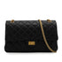 CHANEL MATERASSE 2.55 CHAIN SHOULDER BAG BLACK LEATHER GOLD HARDWARE 90345071