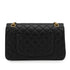 CHANEL MATERASSE 2.55 CHAIN SHOULDER BAG BLACK LEATHER GOLD HARDWARE 90345071