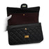 CHANEL MATERASSE 2.55 CHAIN SHOULDER BAG BLACK LEATHER GOLD HARDWARE 90345071