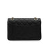 CHANEL MATERASSE 2.55 CHAIN SHOULDER BAG BLACK LEATHER SILVER HARDWARE 90345070