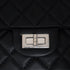 CHANEL MATERASSE 2.55 CHAIN SHOULDER BAG BLACK LEATHER SILVER HARDWARE 90345070