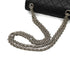 CHANEL MATERASSE 2.55 CHAIN SHOULDER BAG BLACK LEATHER SILVER HARDWARE 90345070