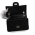 CHANEL MATERASSE 2.55 CHAIN SHOULDER BAG BLACK LEATHER SILVER HARDWARE 90345070