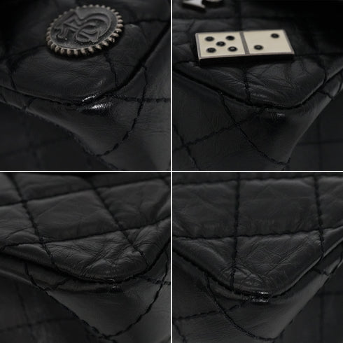 CHANEL MATERASSE 2.55 REISSUE CASINO LUCKY CHARM CHAIN SHOULDER BAG BLACK LEATHER GOLD HARDWARE 90344369