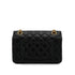 CHANEL MINI MATERASSE 2.55 REISSUE CIRCLE CHARM RHINE STONE SHOULDER BAG BLACK LAMB SKIN GOLD HARDWARE 90343939