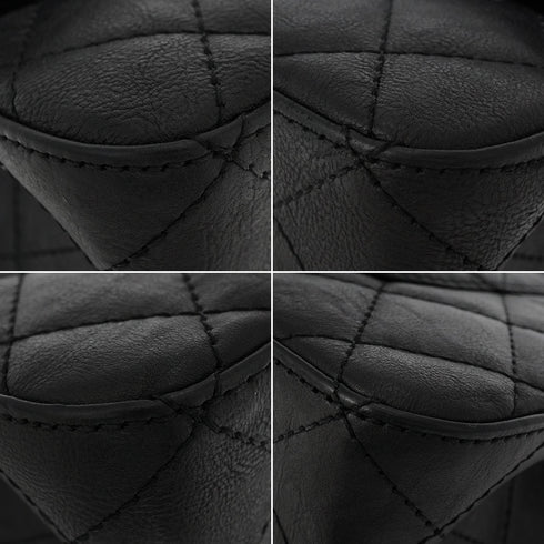 CHANEL MATERASSE 2.55 CHAIN SHOULDER BAG BLACK LEATHER SO BLACK HARDWARE 90346673