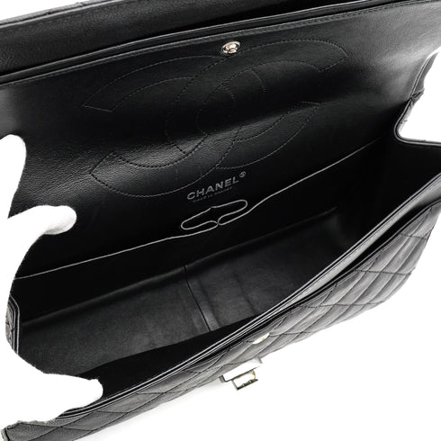 CHANEL MATERASSE 2.55 CHAIN SHOULDER BAG BLACK LEATHER SO BLACK HARDWARE 90346673