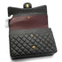 CHANEL MAXI MATELASSE 34 CHAIN SHOULDER BAG BLACK LAMB SKIN GOLD HARDWARE 90340474