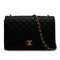CHANEL MAXI MATELASSE 34 CHAIN SHOULDER BAG BLACK LAMB SKIN GOLD HARDWARE 90346099