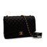 CHANEL MAXI MATELASSE 34 CHAIN SHOULDER BAG BLACK LAMB SKIN GOLD HARDWARE 90346099
