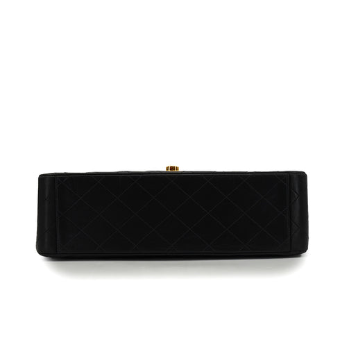 VINTAGE CHANEL MAXI MATELASSE 34 CHAIN SHOULDER BAG BLACK LAMB SKIN GOLD HARDWARE 90347766
