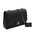 CHANEL MAXI MATELASSE 34 CHAIN SHOULDER BAG BLACK LAMB SKIN SILVER HARDWARE 90331673