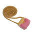 CHANEL LOGO METAL BAG NECKLACE PINK FAUX FUR GOLD HARDWARE B24C 90344801