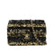 CHANEL MINI CHAIN SHOULDER BAG BLACK GOLD SEQUINS LEATHER GOLD HARDWARE 90340136